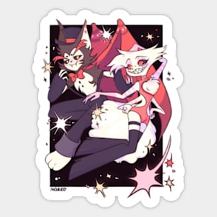 Huskerdust Firework Hazbin Hotel Husk and Angel Dust fanart By Anshiehoop Sticker